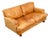 Mid Century Danish Modern Sofa Settee 2 Seater Tan Vante Leather Cognac Couch For Sale