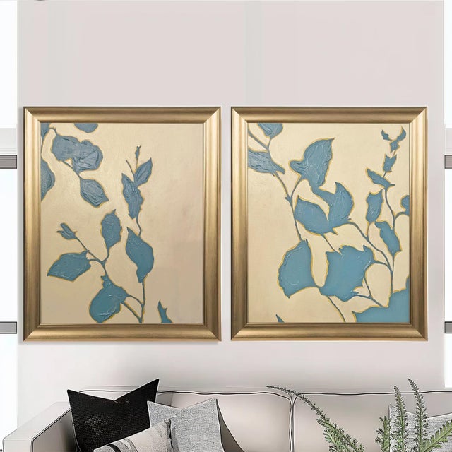 2020s Original Botanical Abstract Painting Hand Painted Acrylic Modern Floral Wall Art by Tatiana Duperault For Sale - Image 5 of 11
