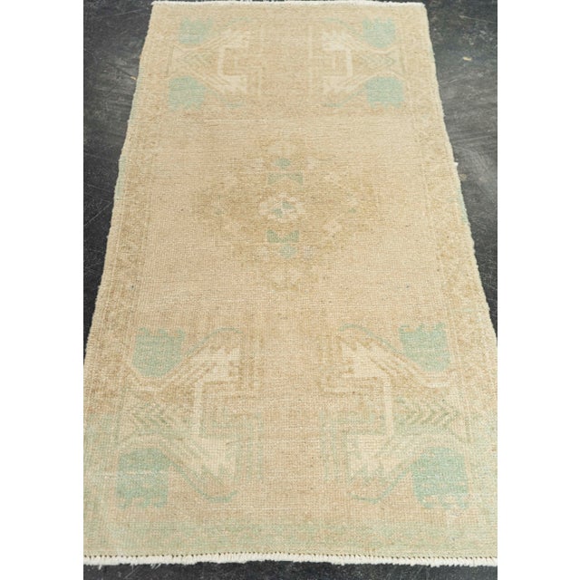 Turkish Turkish Mini Rug Oriental Hand Knotted Vintage Rug 1'7" x 2'11" #21239 For Sale - Image 3 of 8