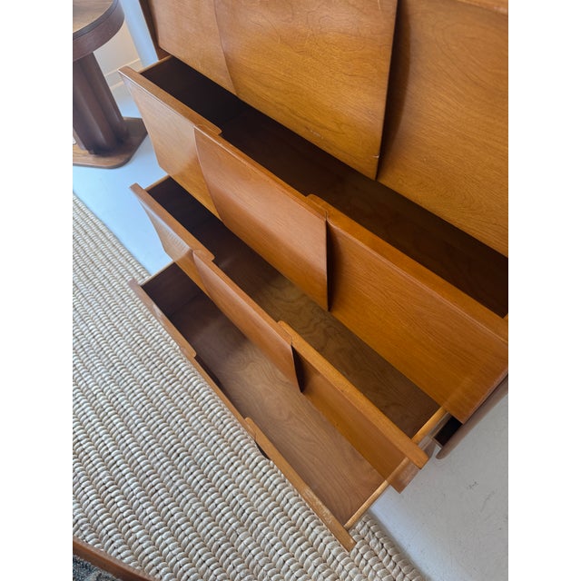 Vintage, Mid-Century Maple Heywood WakeField Tallboy Dresser For Sale - Image 14 of 18