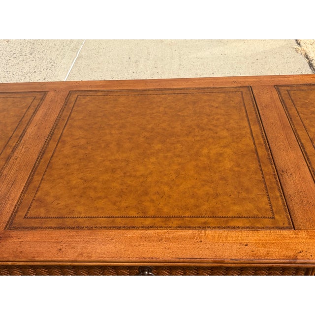Ornamental & Decorative Materials Vintage Faux Bamboo British Colonial Desk For Sale - Image 7 of 11