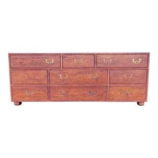 Late 20th Century Henredon Artefacts Campaign Style Dresser For Sale