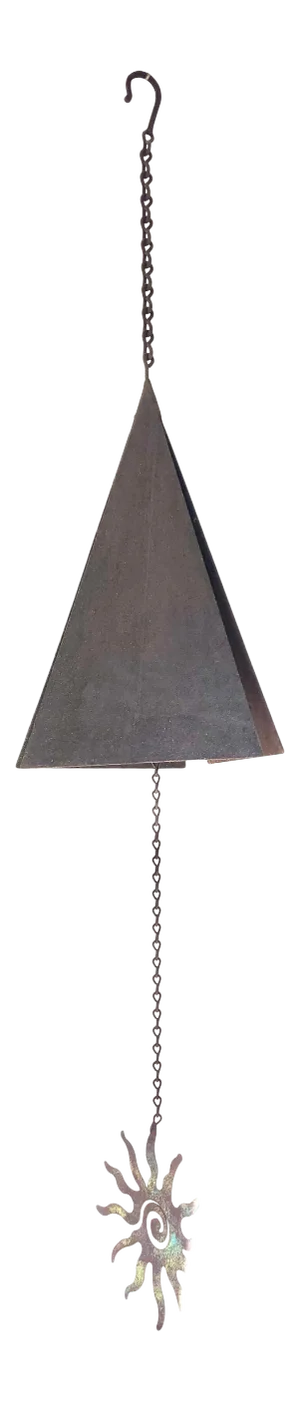 Mid Century Iron Wind Chime Heavy Hanging Distressed Iron Sculpture