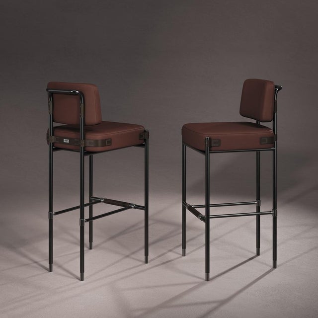 Fulton Bar Chair by Porus Studio For Sale - Image 6 of 14