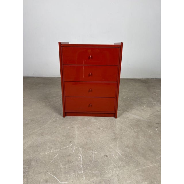Gavina Vintage Dark Red Lacquered Chest of Drawers by Kazuhide Takahama for Gavina, Italy, 1960s For Sale - Image 4 of 8