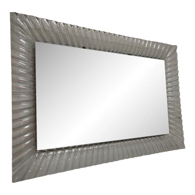 1960s Mid-Century Art Glass Mirror For Sale