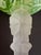 Vintage-Style Green Floral Glass Table Lamp With Frosted Female Head Pedestal Base For Sale - Image 10 of 13