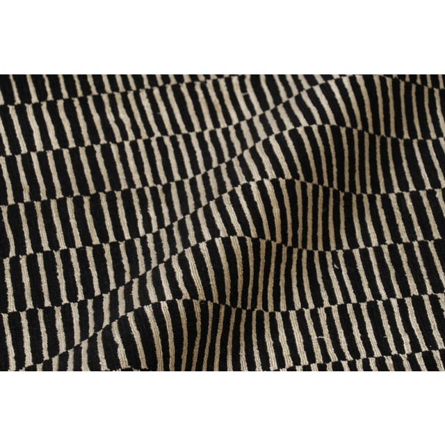 Black Rug & Kilim’s Art Deco Style Square Rug With Beige-Brown Geometric Patterns For Sale - Image 8 of 9