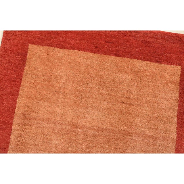 Gabbeh Rug 2’3” X 4’6” Rust Wool Contemporary Hand-Knotted Carpet For Sale In Philadelphia - Image 6 of 10