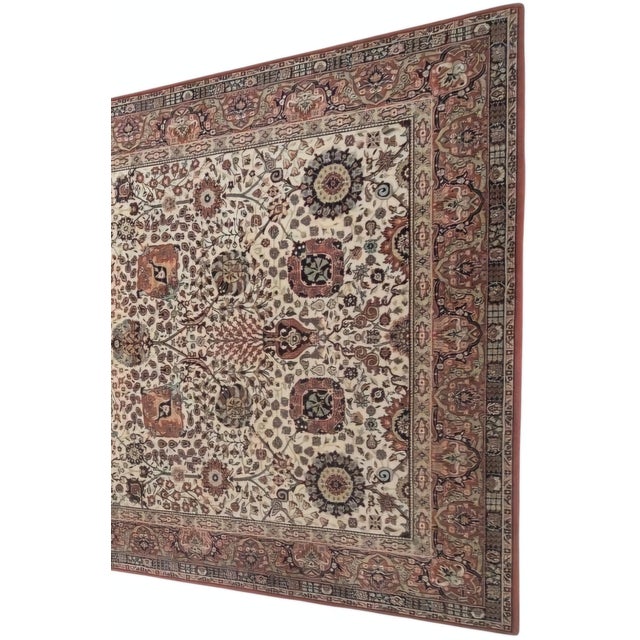 Mid-Century Modern Mid-Century Kashan-Style Hand-Knotted Rug with Central Medallion, 1940s For Sale - Image 3 of 6