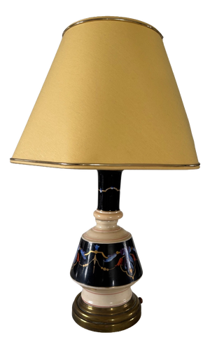 Art Deco Table Lamp in Glazed and Gilded Porcelain, 1920s