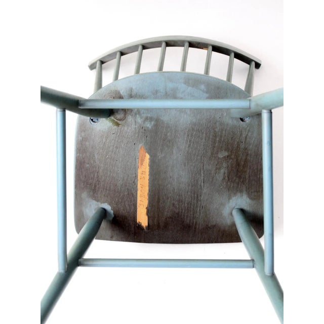 Vintage Painted Pine Dining Chairs Set 4 For Sale - Image 10 of 13