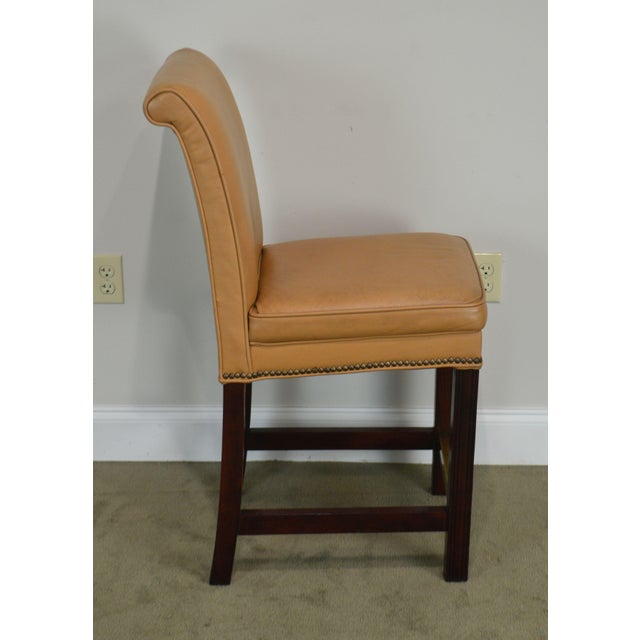 Fairfield Set 4 Tan Leather Bar Stools Chairish