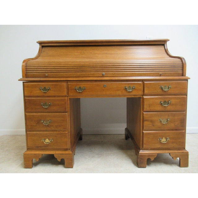 Ethan Allen Roll Top Writing Desk Chairish