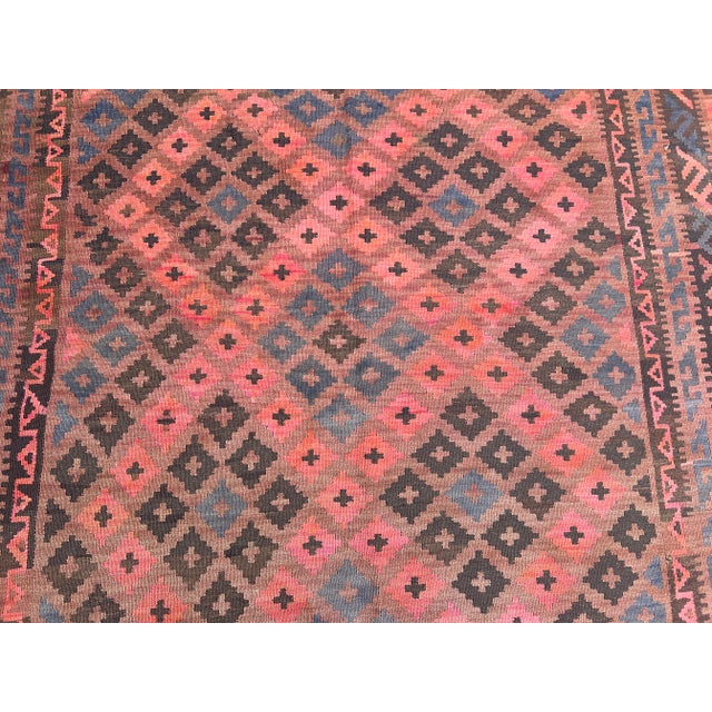 Vintage Afghan Hand-Woven Oversized Kilim Rug | Oriental Rare Palace-Size Tribal Wool Flatweave Rug For Sale - Image 6 of 13