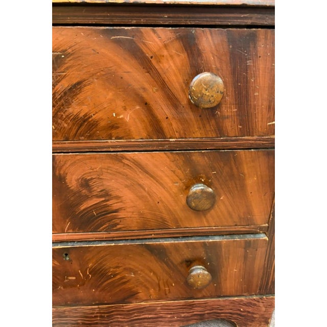 Antique American Grain Painted Chest of Drawers, Original Surface For Sale - Image 4 of 10