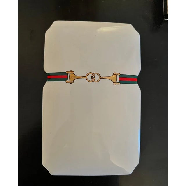Porcelain Gucci Lidded Box with Incense 420 Holder For Sale - Image 9 of 12