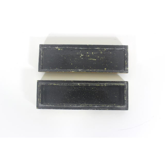 Vintage Kashmir Papier Maché Trinket Box, Hand Painted 22ct Gold Lacquered Jewelry Storage For Sale - Image 9 of 11