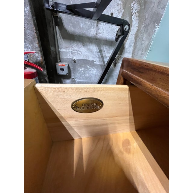 1970s Drexel Heritage Hollywood Regency Campaign Gentleman's Chest or Armoire Dresser For Sale - Image 5 of 8