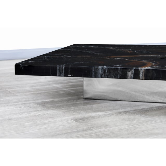 1970s Italian Modernist Faux Marble Coffee Table by Willy Rizzo, 1970s For Sale - Image 5 of 12