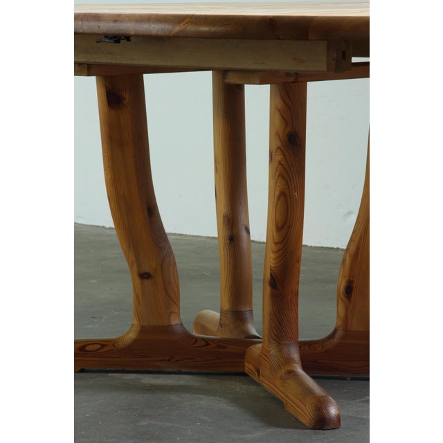 Vintage Round Extendable Pinewood Dinning Table from Dyrlund, 1980s For Sale - Image 9 of 18