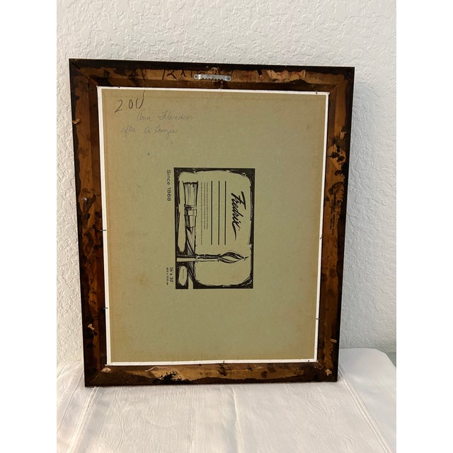 Wood Vintage "Sunflower Boy" DeGrazia Reproduction Painting For Sale - Image 7 of 9