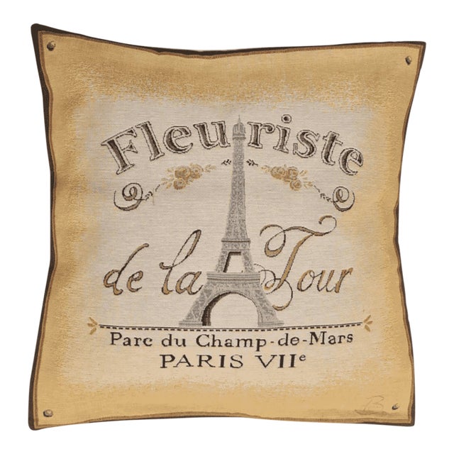 Fleuriste De La Tour Tapestry Cushion With Feather Filler - 46x46cm (18"x18") For Sale
