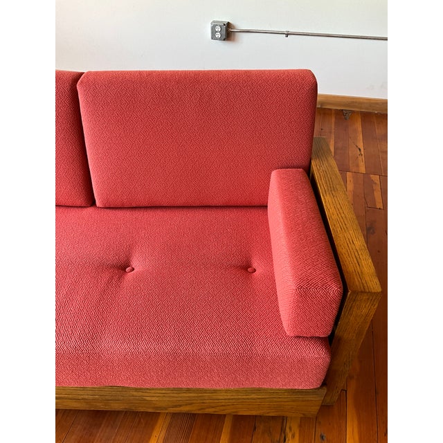 Wood Brutalist Howard Oak Sofa 1950s Usa For Sale - Image 7 of 12