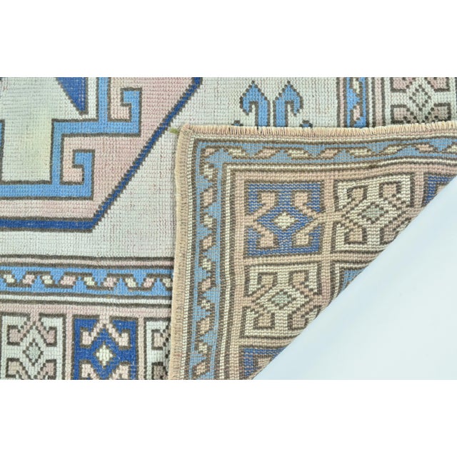 Vintage Hand-Made Anatolian Blue Design Turkish Rug For Sale - Image 10 of 11