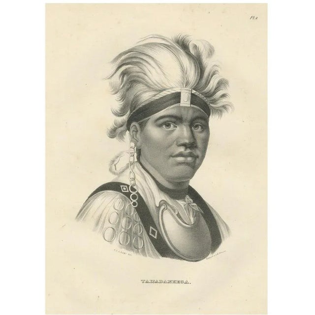 Karl Joseph Brodtmann, Portrait of Native American Tawadanega, 1836, Print For Sale - Image 6 of 6