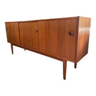 Vintage Imported Danish Mid Century Modern Credenza or Record Cabinet For Sale