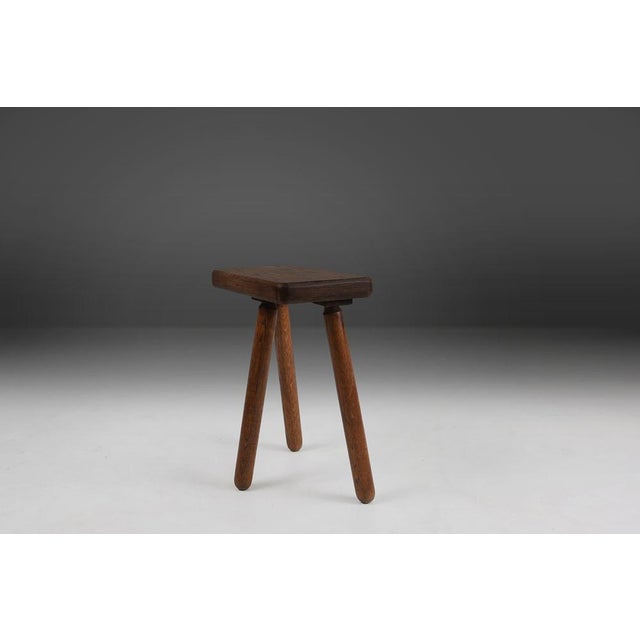 Rustic Wooden Tripod Stool, France, 1940s For Sale - Image 4 of 12