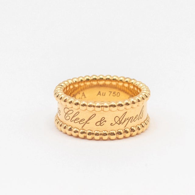 Van Cleef & Arpels Van Cleef & Arpels Vca 18k Rose Gold Perlée Band Ring Size 5.5 For Sale - Image 4 of 11