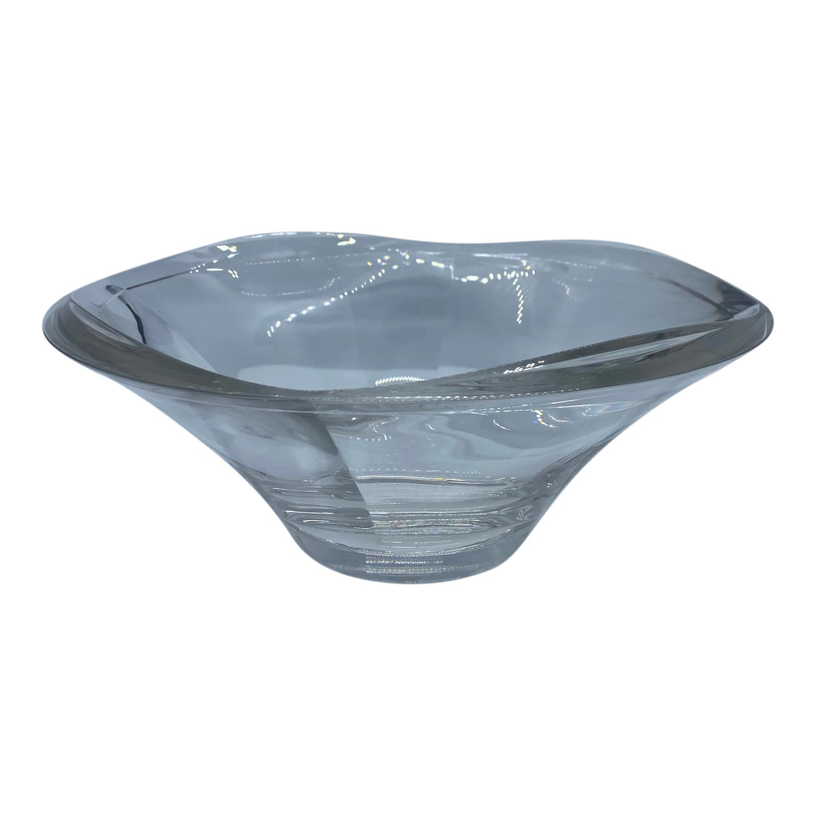 Late 20th Century Villeroy & Boch Modernist Crystal Centerpiece Bowl