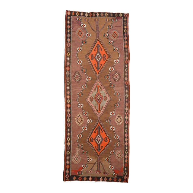 Mid 20th Century Vintage Turkish Kars Kilim Rug For Sale