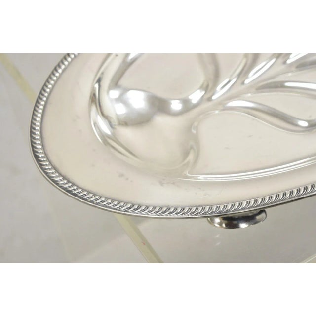Traditional Vintage Community Plate English Regency Silver Plated Oval Meat Cutlery Serving Platter For Sale - Image 3 of 11