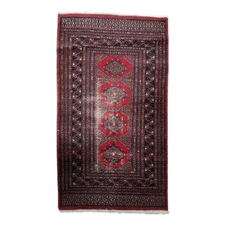 1930s, Antique Uzbek Bukhara Handmade Rug 3 X 5 For Sale