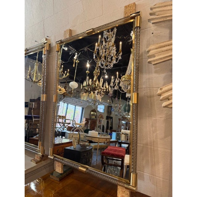 Modern Murano Twist Glass Mirror For Sale - Image 3 of 5