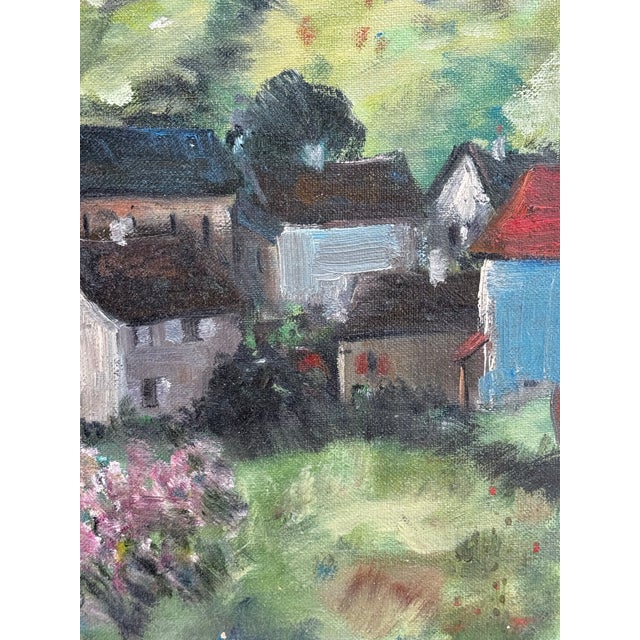 Textile 1960's Plein Air Oil Painting on Canvas - Unknown Artist For Sale - Image 7 of 11