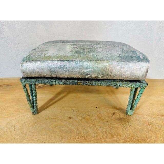 Brutalist Custom Made Bronze Footstool For Sale - Image 3 of 9