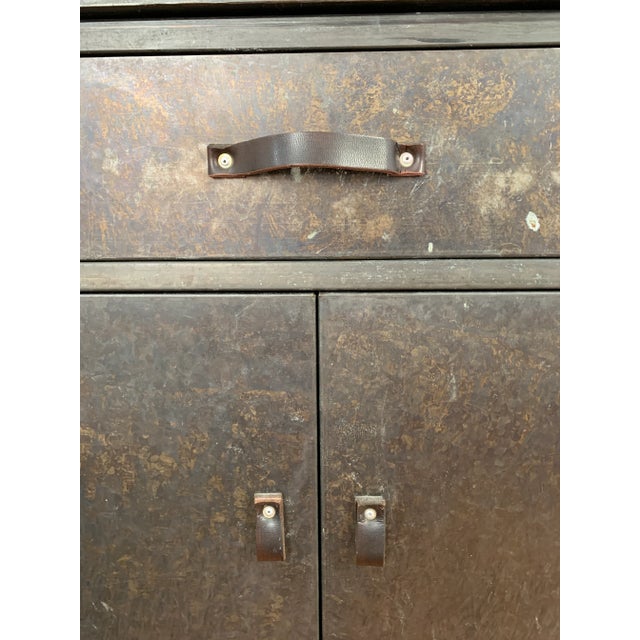 Industrial Leather and Metal Nightstands - a Pair For Sale In San Francisco - Image 6 of 9