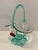 Vintage Loetz Control Bubbles Uranium Glass Basket with Applied Cherries Aprox. dimensions: 10"H x 7.5"W x 6.5"D Very good...