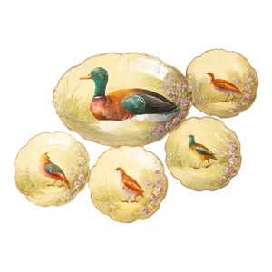 Late 19th Century Limoges Game Bird Set- 5 Pieces