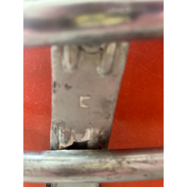 Persimmon Herman Miller/Eames Vintage Fiberglass Stacking Chairs (2) With Coordinating Side Table For Sale - Image 8 of 10