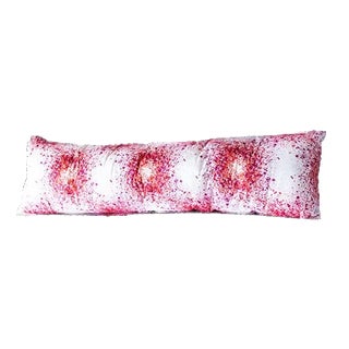 Pink & White Abstract Velvet Bed Pillow Cover For Sale