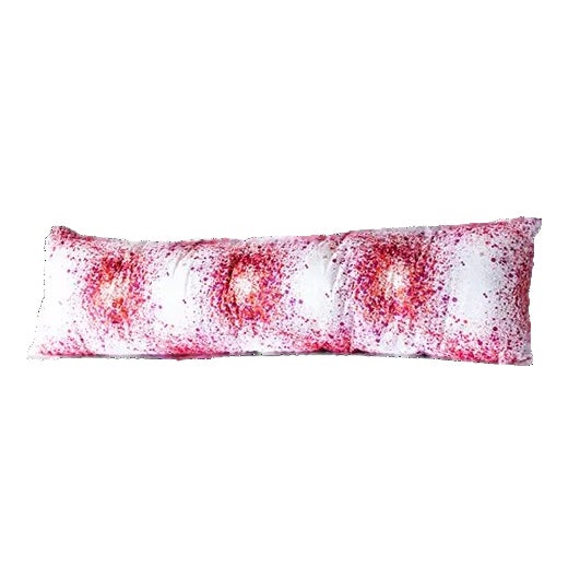 Pink & White Abstract Velvet Bed Pillow Cover For Sale