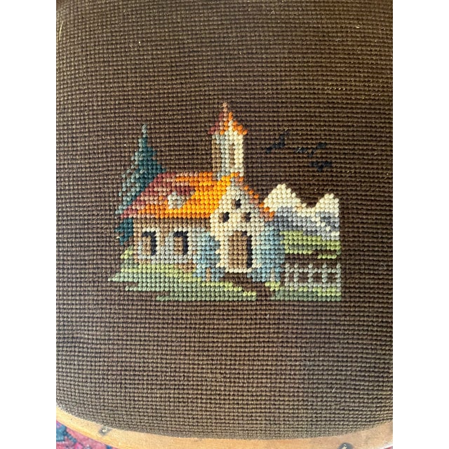 Brown Early 1900s Antique Child’s Needlepoint Chair For Sale - Image 8 of 9