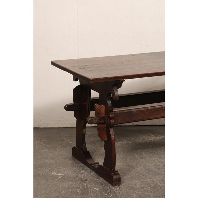 Early 19th C. Oak Trestle Table, France For Sale - Image 12 of 12