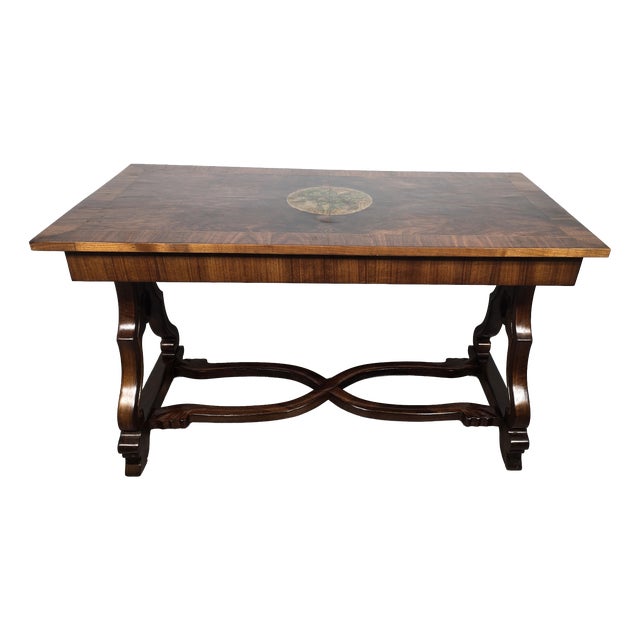 Vintage Biedermeier Walnut Table For Sale