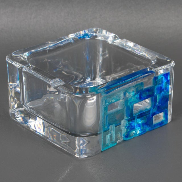 Daum France Pate De Verre and Crystal Bowl Catchall Ashtray For Sale - Image 9 of 11